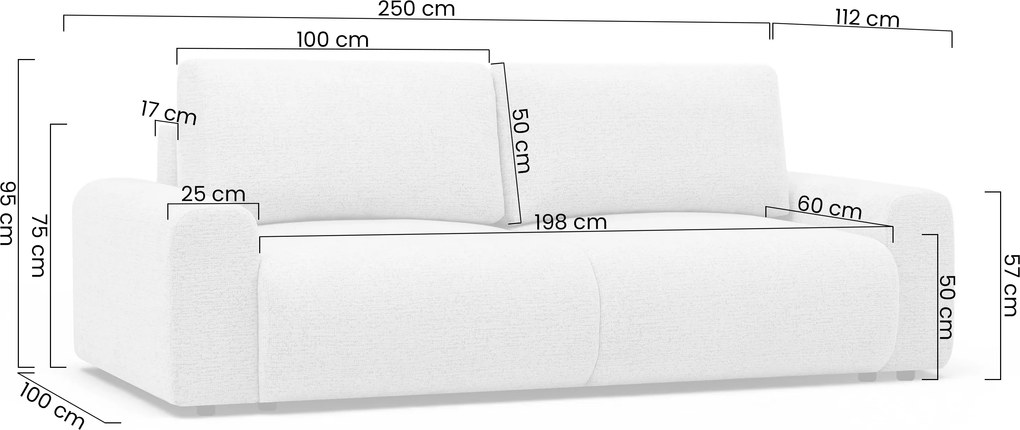 Sofa Velamo s funkciou spania - svetlá béžová szenil Bella 05