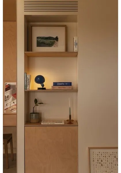 FARO 56102 - Stolná lampa s klipom 2v1 BELA 1xE27/15W/230V modrá