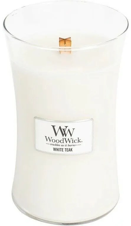WoodWick vonná sviečka veľká váza biely teak, 609g