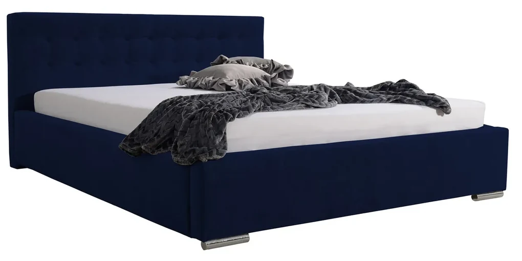 Posteľ PIPER 01 STANDARD 120x200 cm - strieborné nohy Hnedá