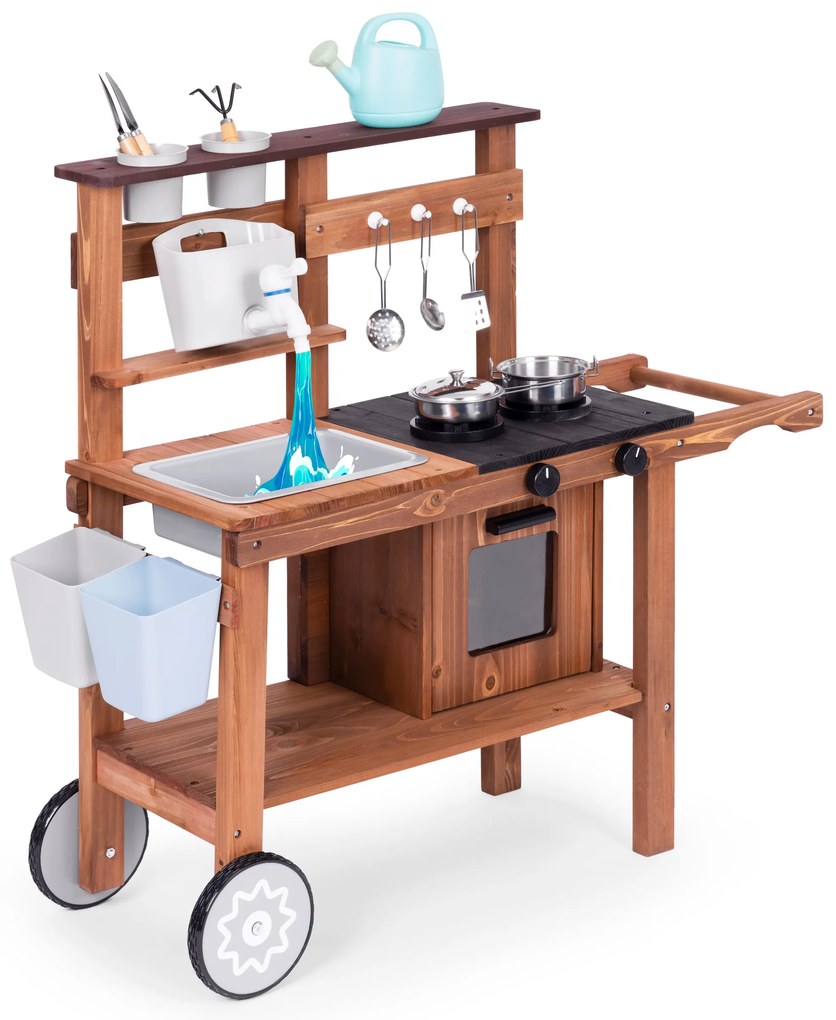 Detská blátová kuchynka z jedľového dreva ECOTOYS