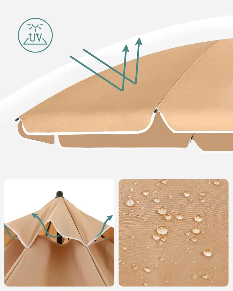 Záhradný slnečník s ochranným obalom UNTRA 160 cm taupe
