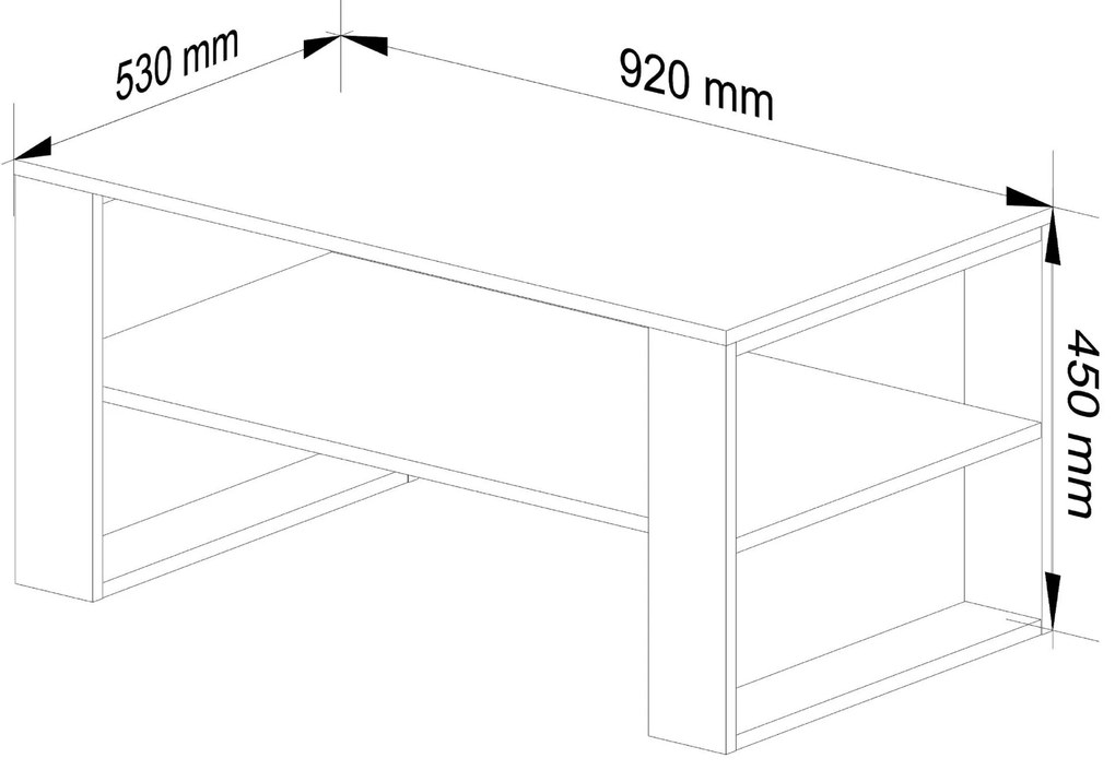 Konferenčný stolík DOMI II dub sonoma/biely