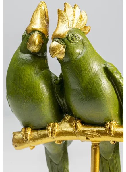 Parrot Friends dekorácia 37 cm zelená/zlatá