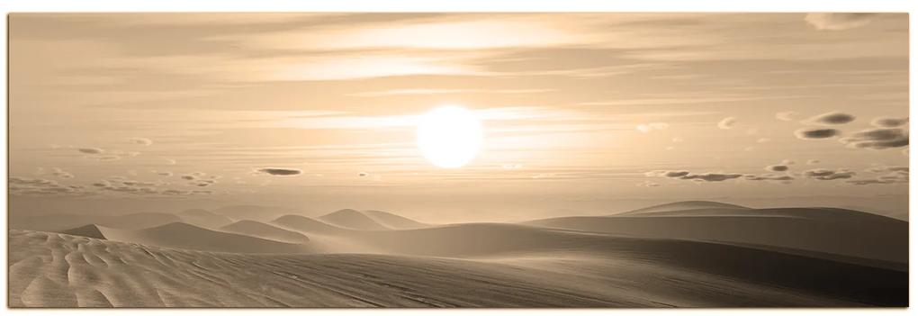 Obraz na plátne - Púštny západ slnka - panoráma. 5917FA (120x45 cm)