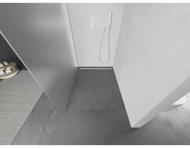 Mexen Kioto L, sprchová zástena Walk-In 100 x 200 cm, 8mm sklo námraza, biely profil, 800-100-103-20-30