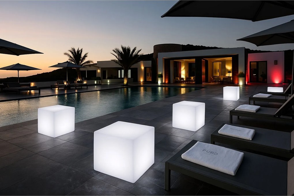 Svietiaca LED guľa 50 cm – 18 RGB + 12 biele