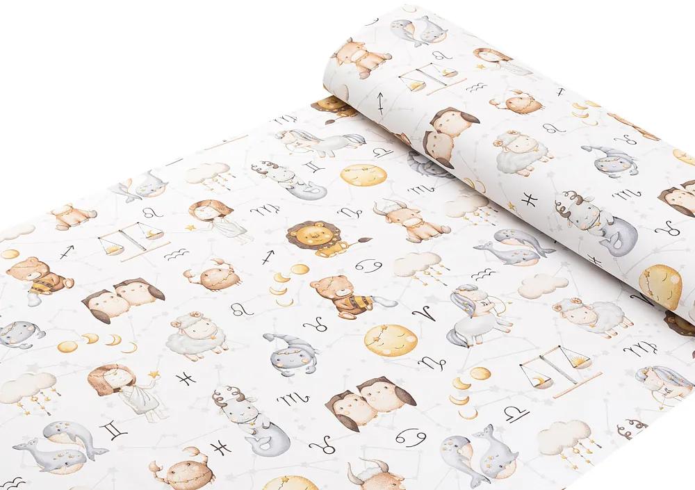 Biante Detské bavlnené posteľné obliečky do postieľky Sandra SA-439 Znamenia zverokruhu Do postieľky 90x140 a 50x70 cm