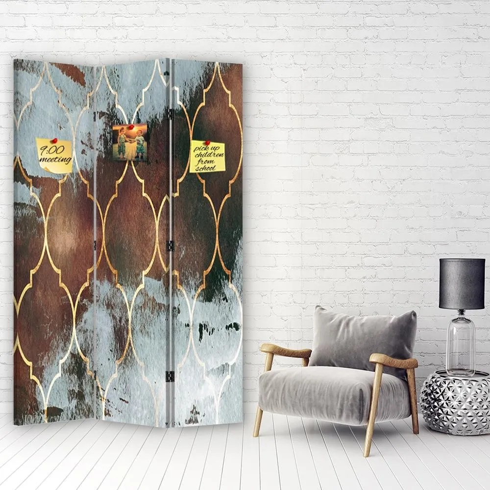 Gario Paraván Marocký ďatelina v hnedej farbe Rozmery: 110 x 170 cm, Prevedenie: Klasický paraván