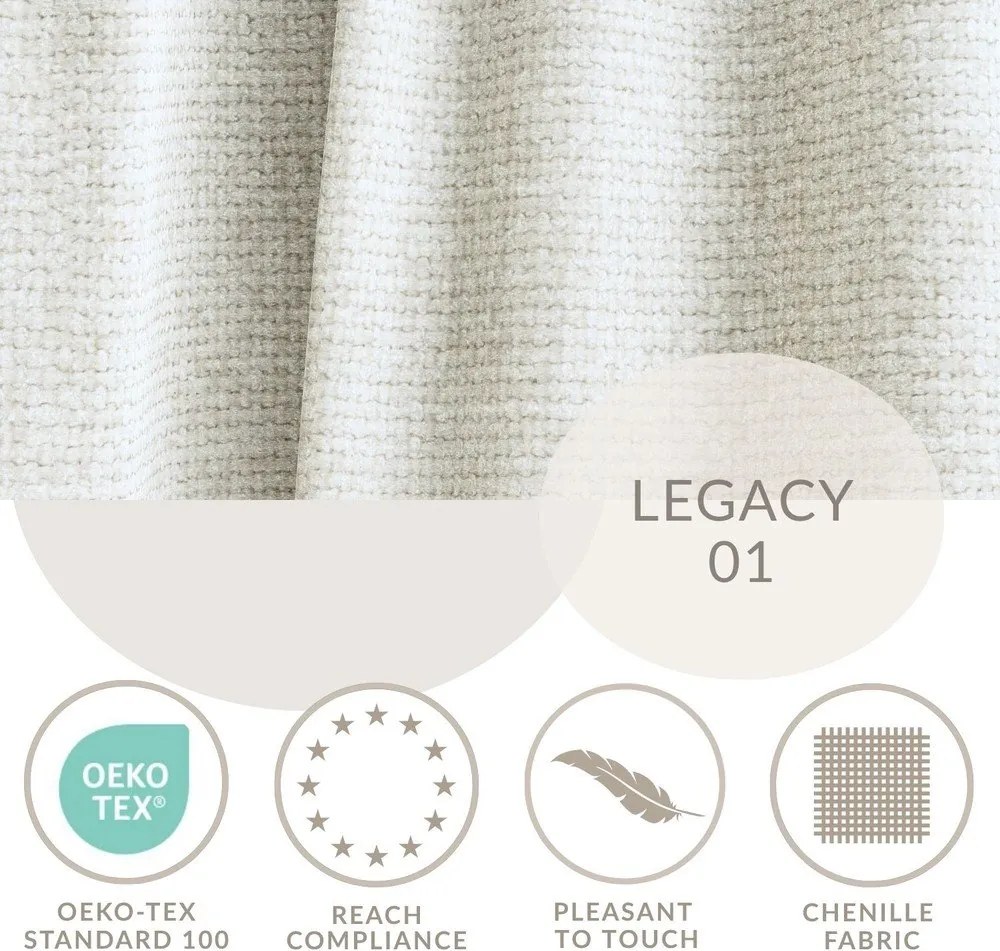 Krémovobiela ženilková rozkladacia/s úložným priestorom rohová pohovka (ľavý roh/s leňoškou) Leon – Maison de Rêve