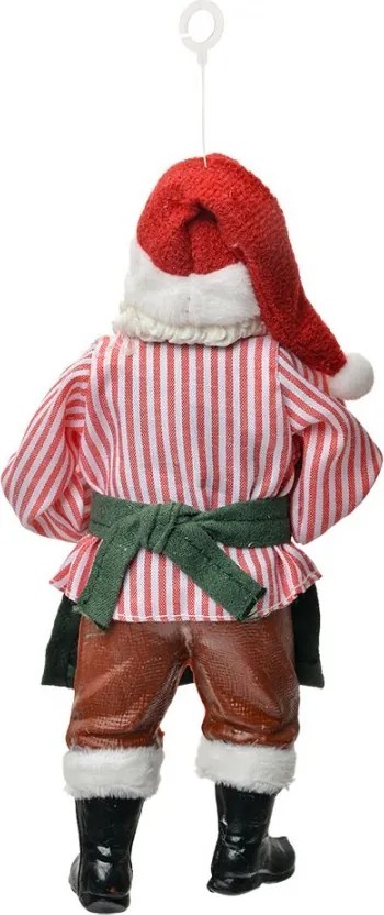 Závesná vianočná dekorácia Santa Claus držiaca mašinku - 9*6*17 cm
