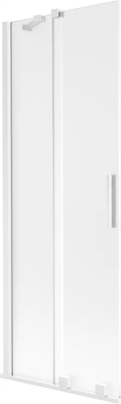 Mexen Velar, 2-krídlová posuvná vaňová zástena 75 x 150 cm, 8mm sklo námraza, biela matná, 896-075-000-31-20