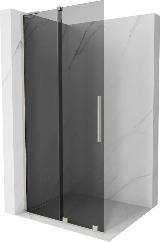 Mexen Velar L, posuvná sprchová zástena Walk-in 100 x 200 cm, 8mm šedé sklo, brúsená oceľ, 871-100-003-43-97