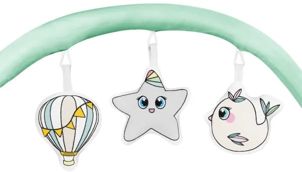 Lionelo - Cestovná postieľka FLOWER tyrkysová