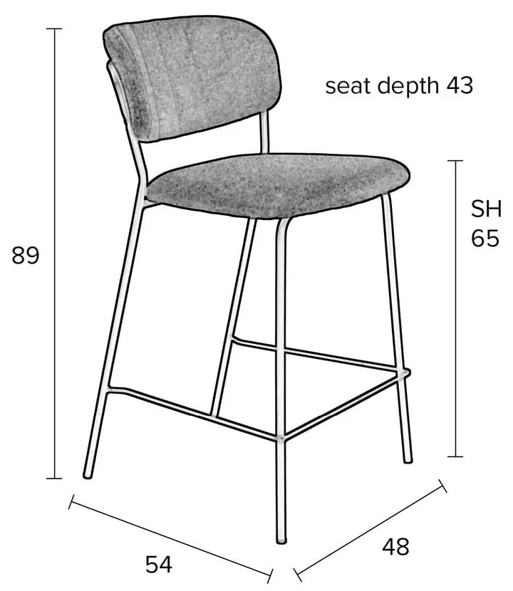 Tmavozelené barové stoličky v súprave 2 ks 89 cm Jolien – White Label