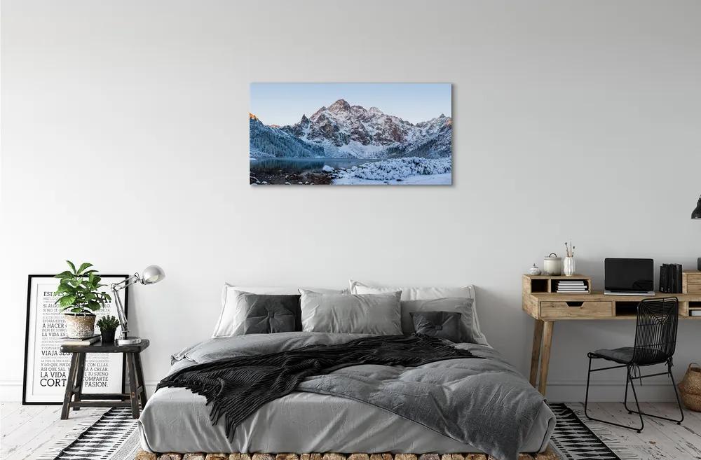 Obraz canvas Horské zimné jazero 100x50 cm