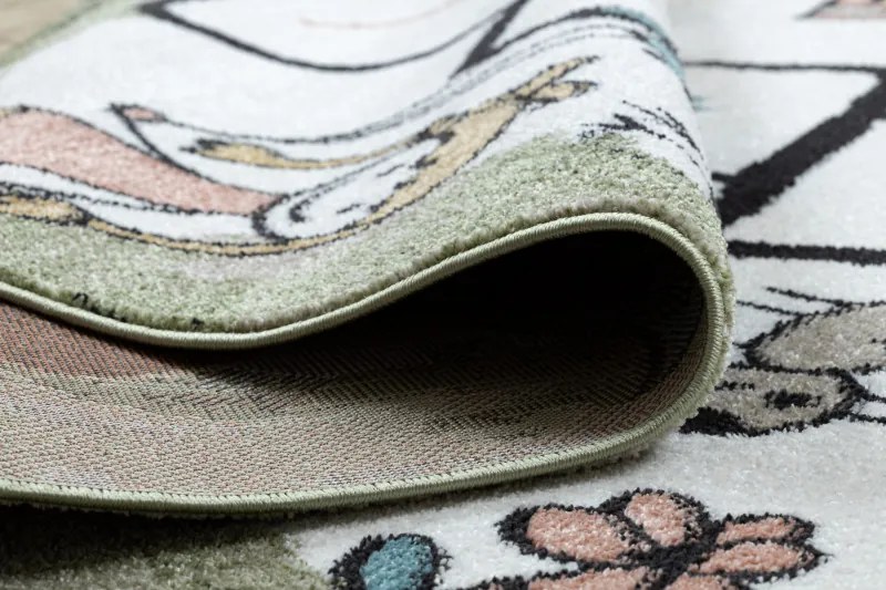 Dywany Łuszczów, Detský kusový koberec Fun Hop green, 160x220, viacfarebná, detská izba