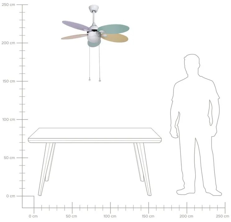 Stropný ventilátor so svetlom viacfarebný WEBER Beliani