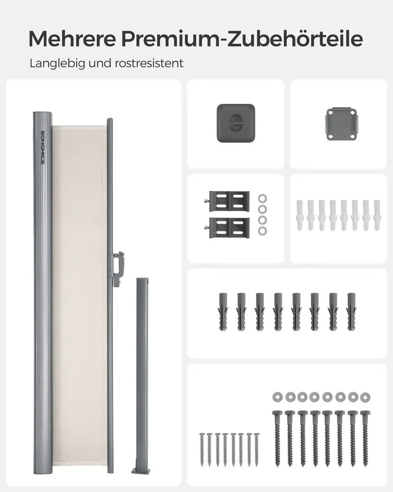 Bočná markíza 180 x 350 cm SONGMICS GSA185E