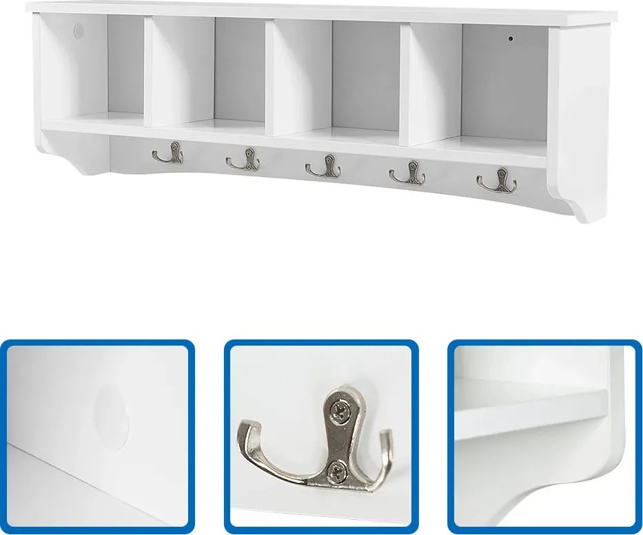 Nástenný vešiak na kabáty so skladovacími priestormi