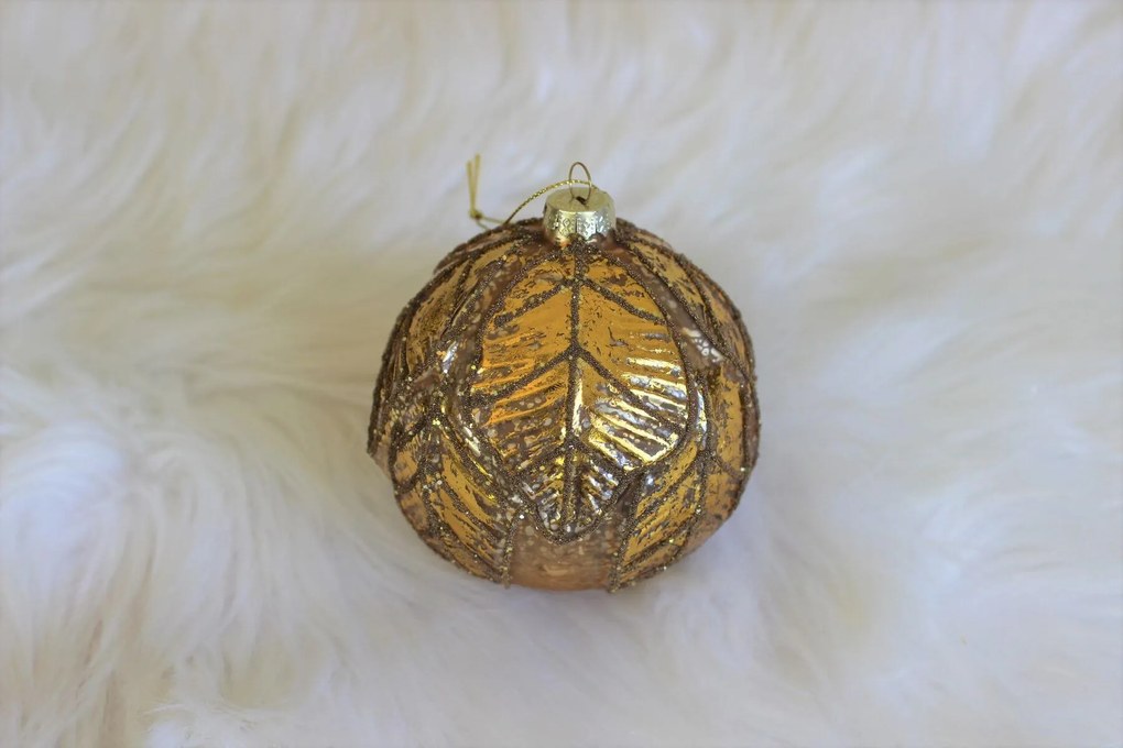 Zlaté sklenené luxusné vianočné gule 3ks 10cm