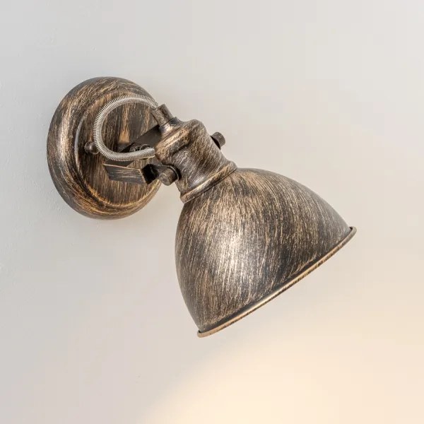 Brilagi - Nástenné bodové svietidlo TECHNO 1xE27/60W/230V bronzová/patina