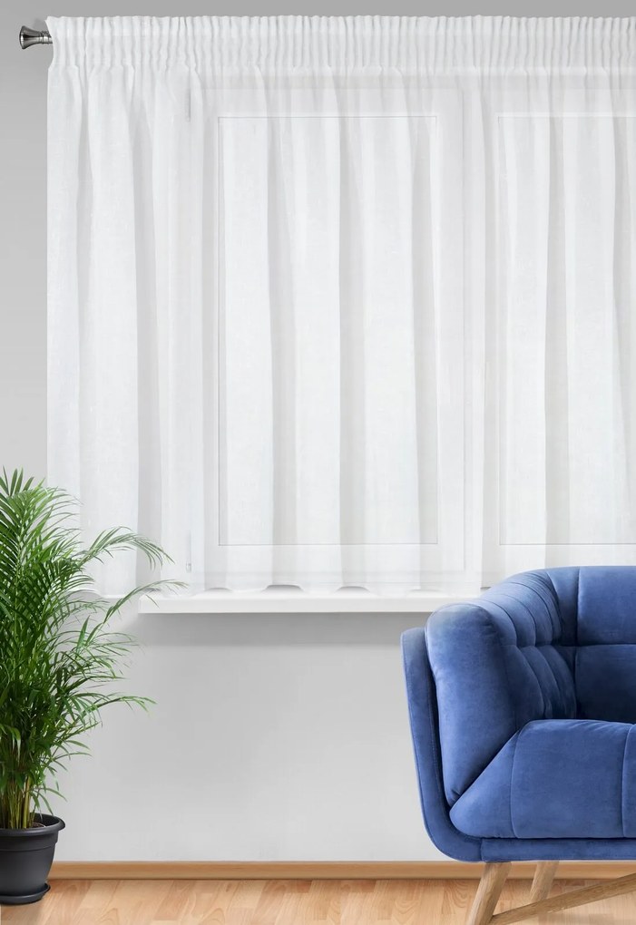 ZÁCLONA NA PÁSKE VIOLA 300X145 CM BIELA