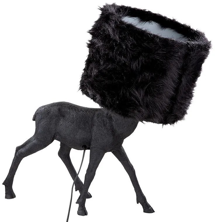 Čierna dekoratívna lampa JELEŇ 56*58