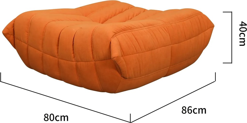 Taburet Nua 86 cm zamat oranžový