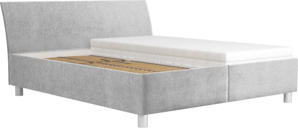 Posteľ Bali 160x200 cm, svetlo šedá látka