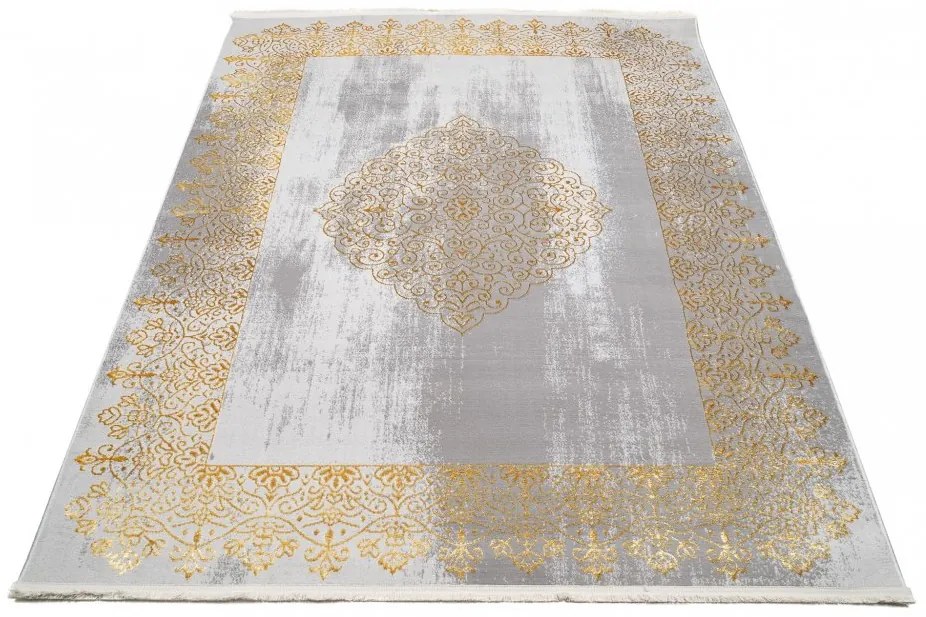 Moderný koberec sivej farby s orientálnym vzorom Šírka: 80 cm | Dĺžka: 150 cm