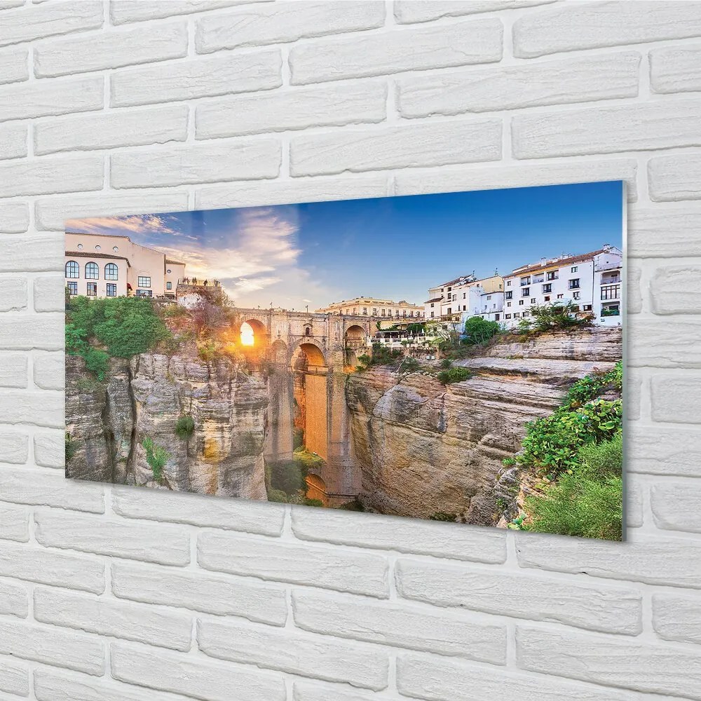 Sklenený obraz Španielsko Bridge sunset 120x60 cm