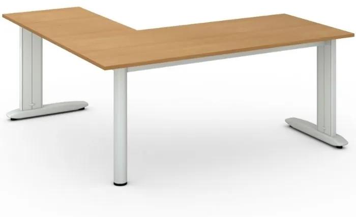 Rohový kancelársky písací stôl PRIMO FLEXIBLE 1800 x 1800 mm, wenge