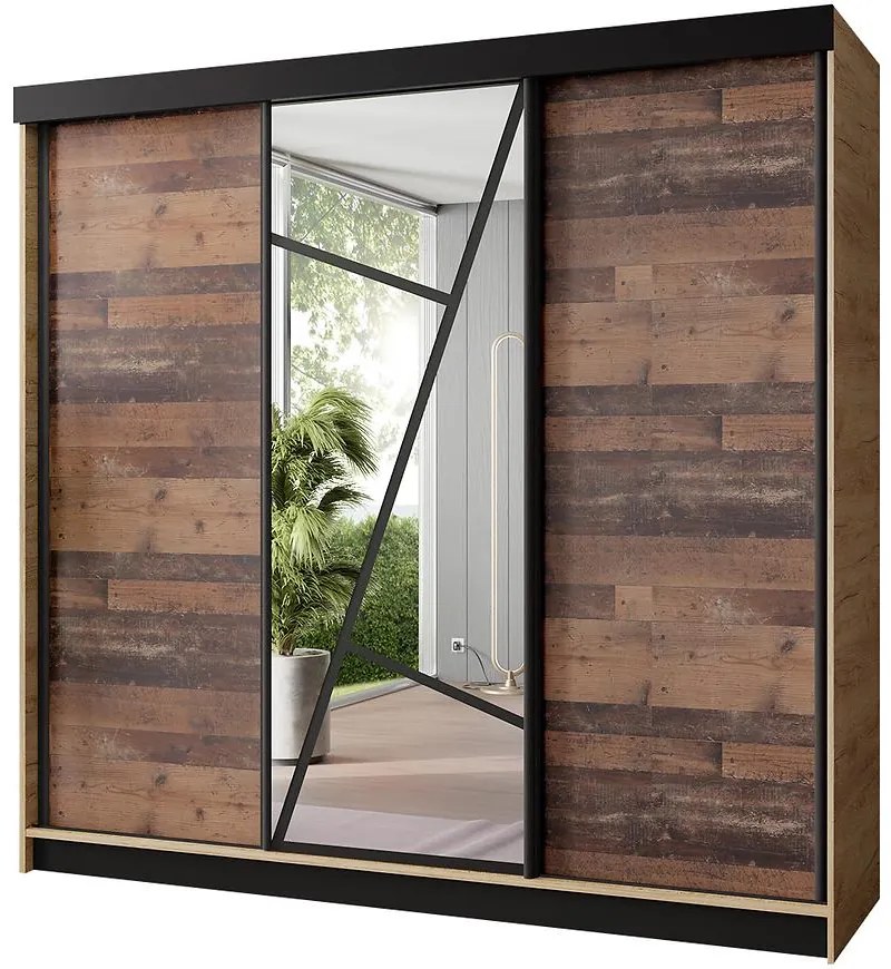 Skriňa Vena 200 dub craft zlatý + old style