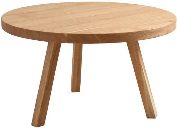 Konferenčný stolík z dubového masívu Custom Form Treben, priemer 80 cm