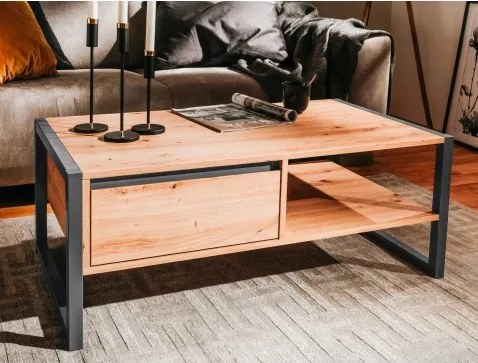 Konferenčný stolík so zásuvkou Denver, dub artisan/antracit%