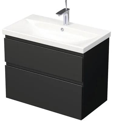 Kúpeľňová skrinka s umývadlom Intedoor LANDAU 80x65 cm čierna matná