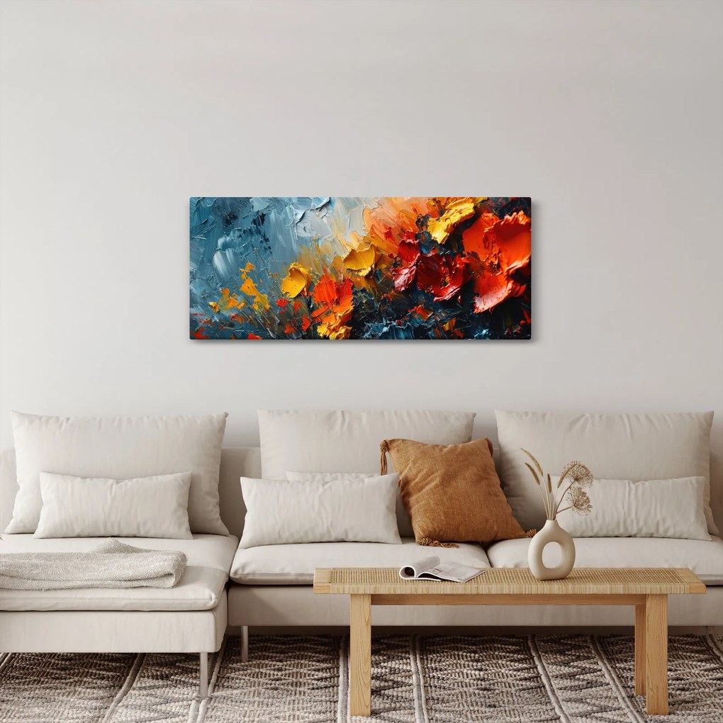 Obraz - Abstraktná maľba kvetov III. (120x50 cm)