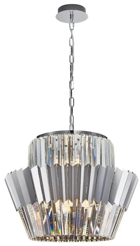 Luster na reťazi DONNA 12xE14/40W/230V pr. 55 cm matný chróm