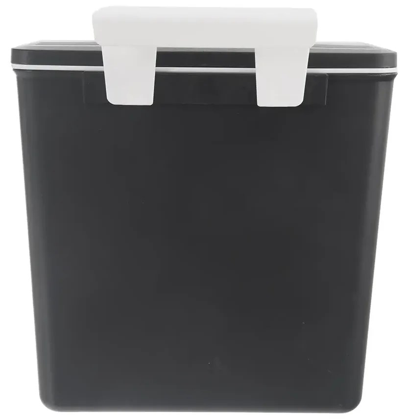 Odpadkový kôš, čierny, závesný, dvojité veko, 13 l