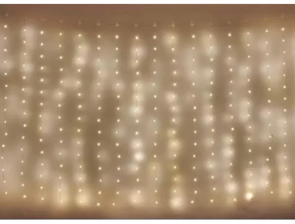 LED vonkajšia reťaz 300xLED/8 funkcií 5,9 m IP44 teplá biela