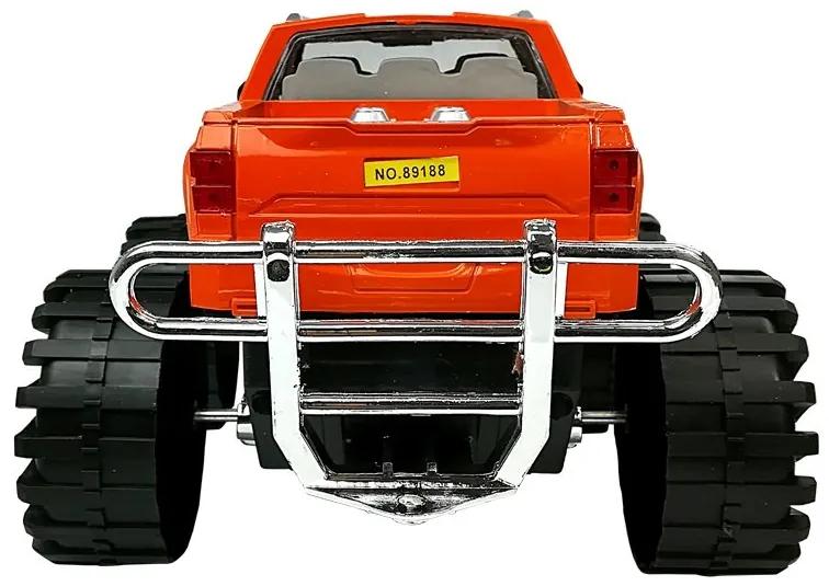 LEAN TOYS Odťahovacie vozidlo Monster Truck s autom 58 cm oranžové