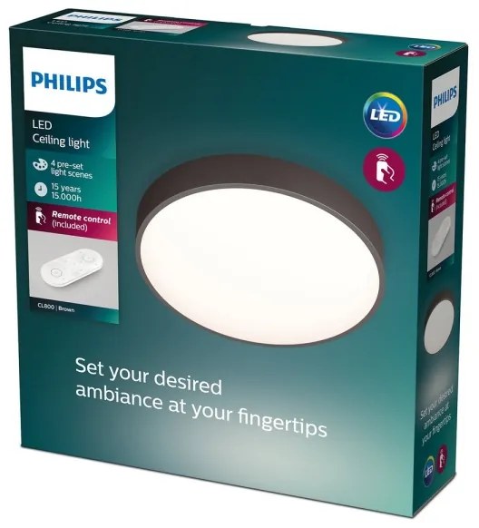 Philips 60262/43/P5 - LED Stmievateľné stropné svietidlo BROWN 1xLED/28W/230V + DO
