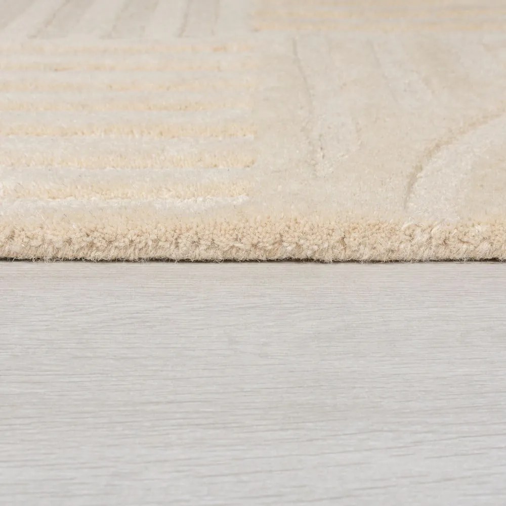 Béžový vlnený koberec Flair Rugs Zen Garden, 120 x 170 cm