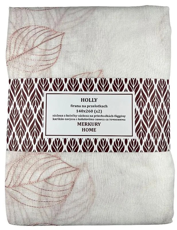 Záclona na priechodkách Holly polyester svetlo ružový 140x260 Merkury Home II/22