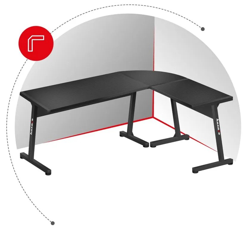 Huzaro Rohový herný stôl Hero 6.0