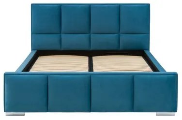 Modrá čalúnená posteľ FABRIZZIO SQUERE P 180x200 cm