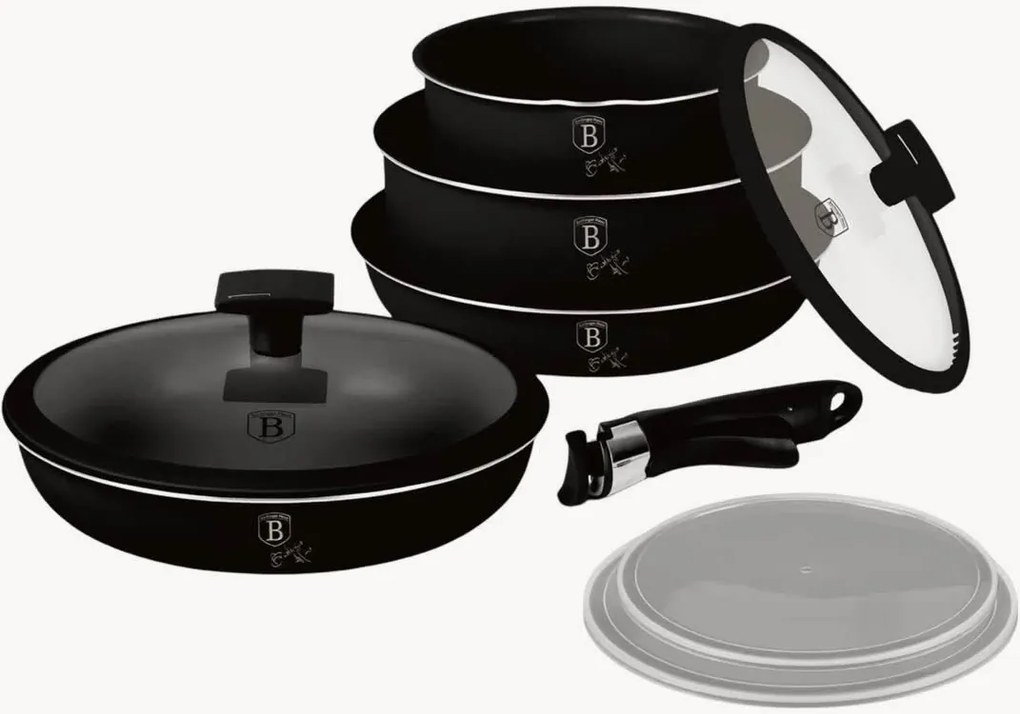 Súprava na varenie Matt Black, 9 ks