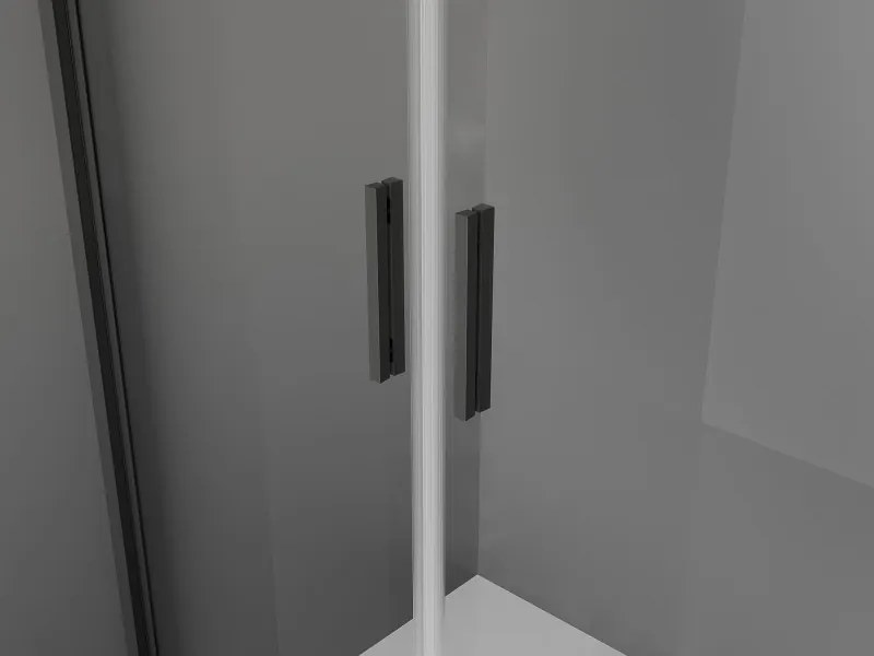 Mexen Exo, sprchovací kút s krídlovým dverami 100 x 80 cm, 6mm číre sklo, čierny profil, 814-100-080-70-00