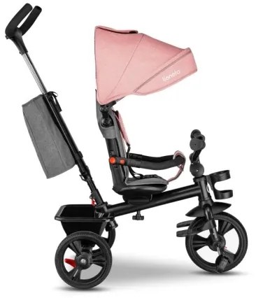 Lionelo - Detská trojkolka HAARI ružová/šedá